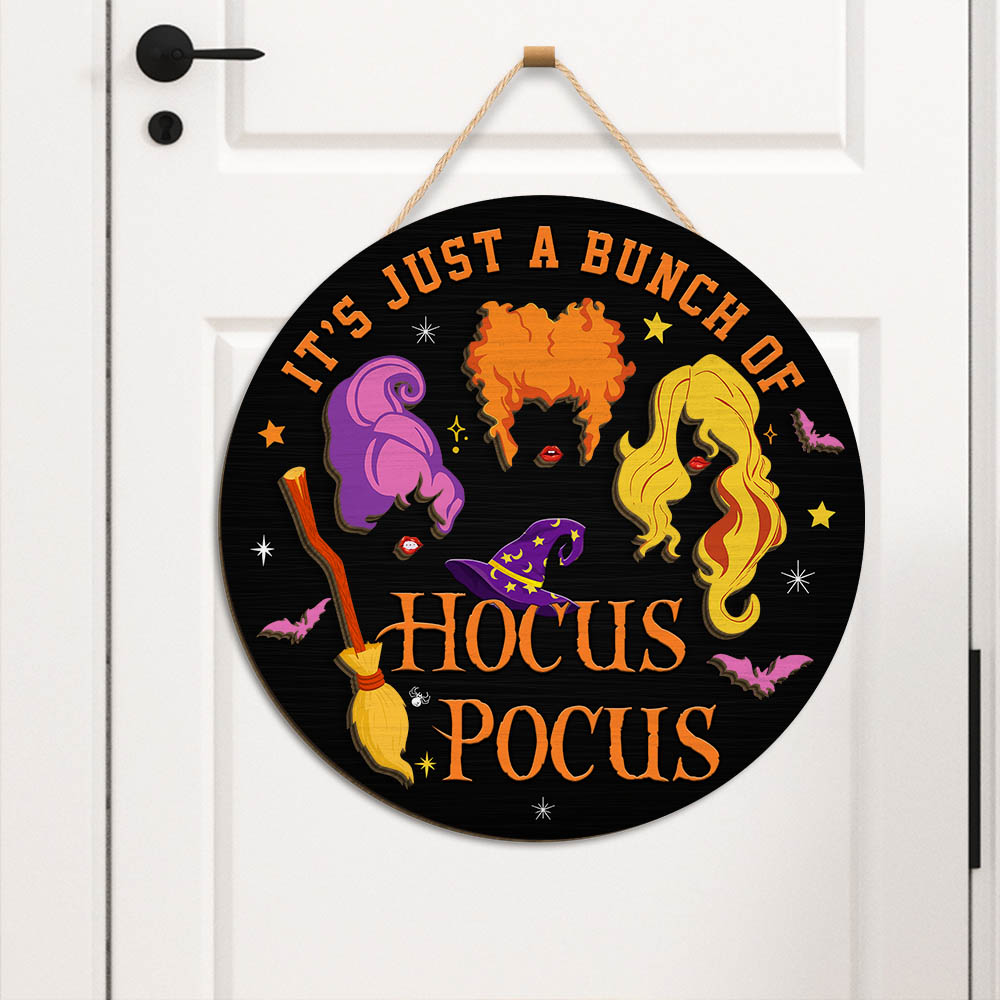 It's Just A Bunch of Hocus Pocus Halloween 3D Hanging Door Sign – Flagwix