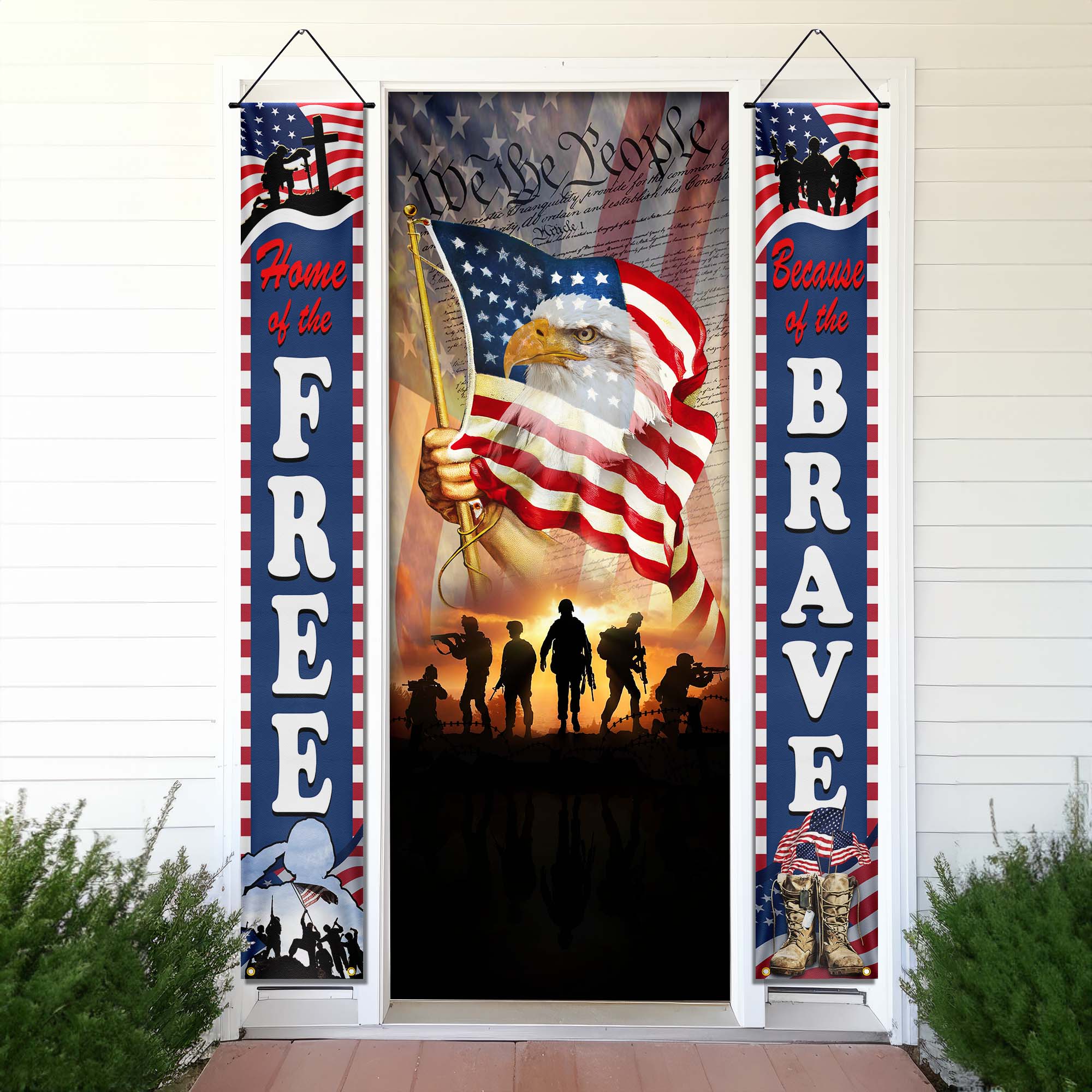 Veterans Day, Home Of The Free Because Of The Brave Door Cover & B ...