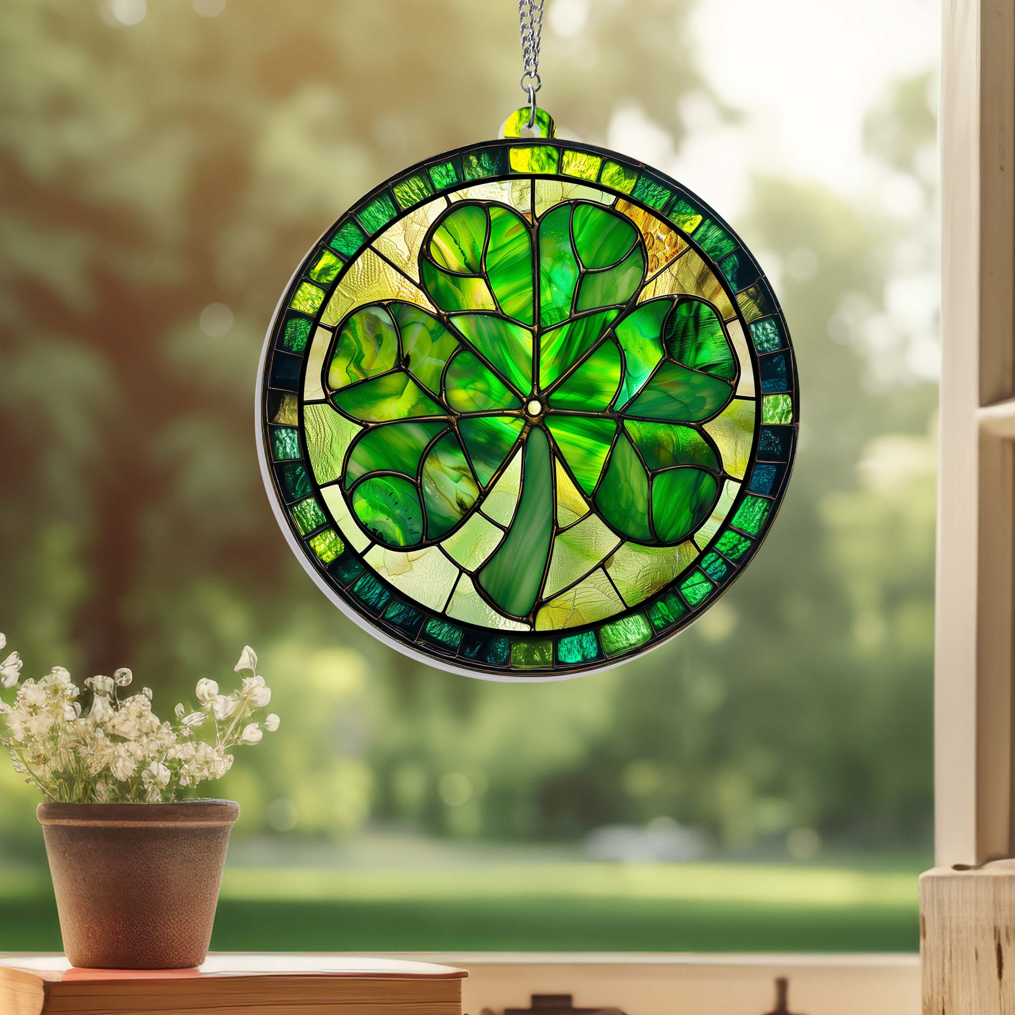 Shamrock St. Patrick's Day Suncatcher Acrylic Hanging Sign – Flagwix