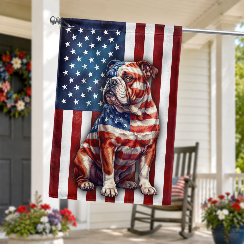 American Bulldog Patriotic Garden Flag, Decor for Dog Lovers – Flagwix
