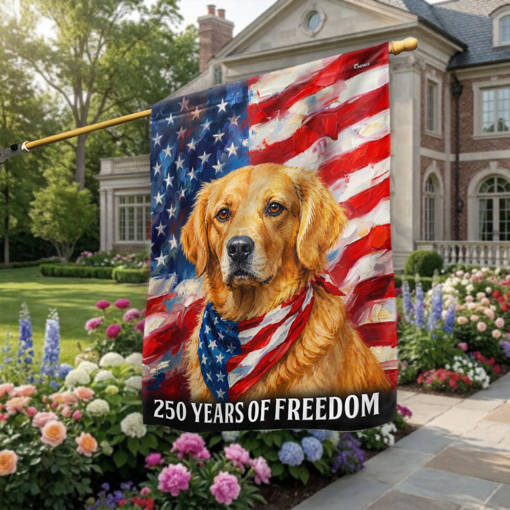 Golden Retriever American Flag - 250th Anniversary Dog Flag – Flagwix