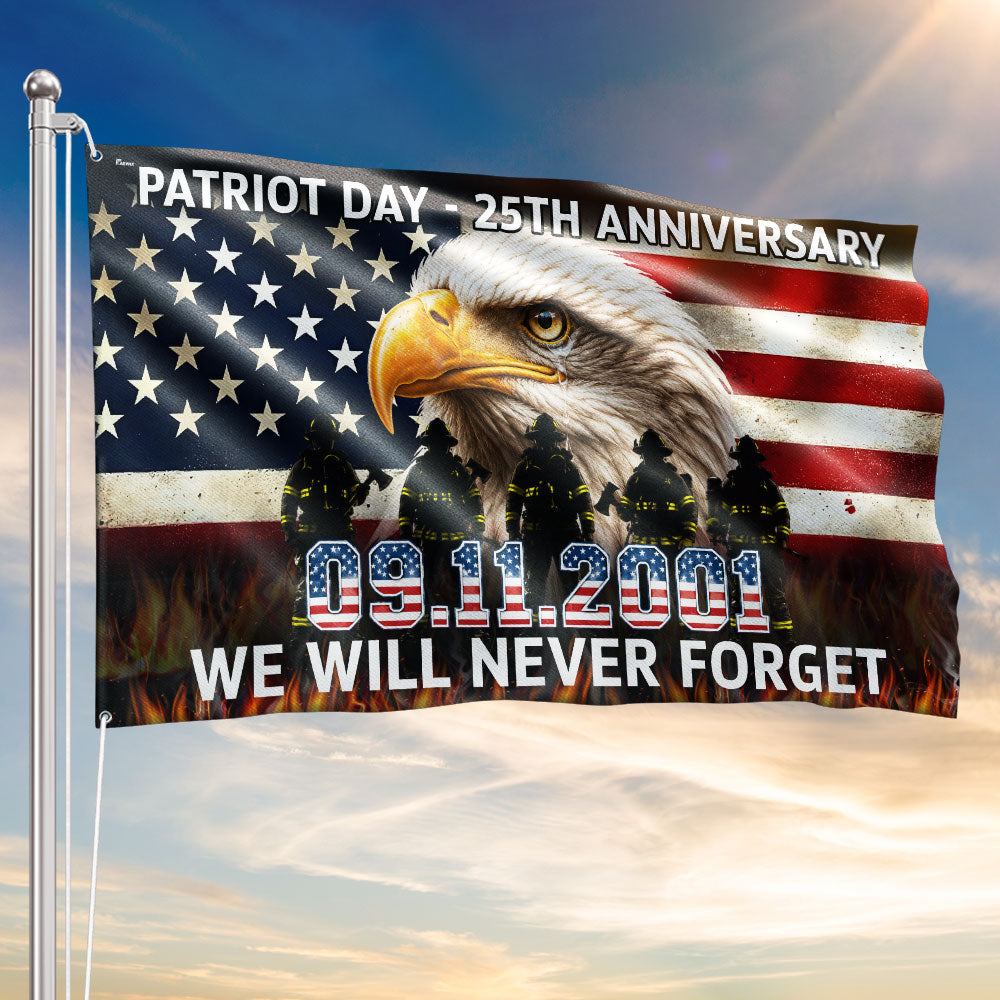 911 Patriot Day Flag, 25th Anniversary Eagle Memorial Grommet Flag