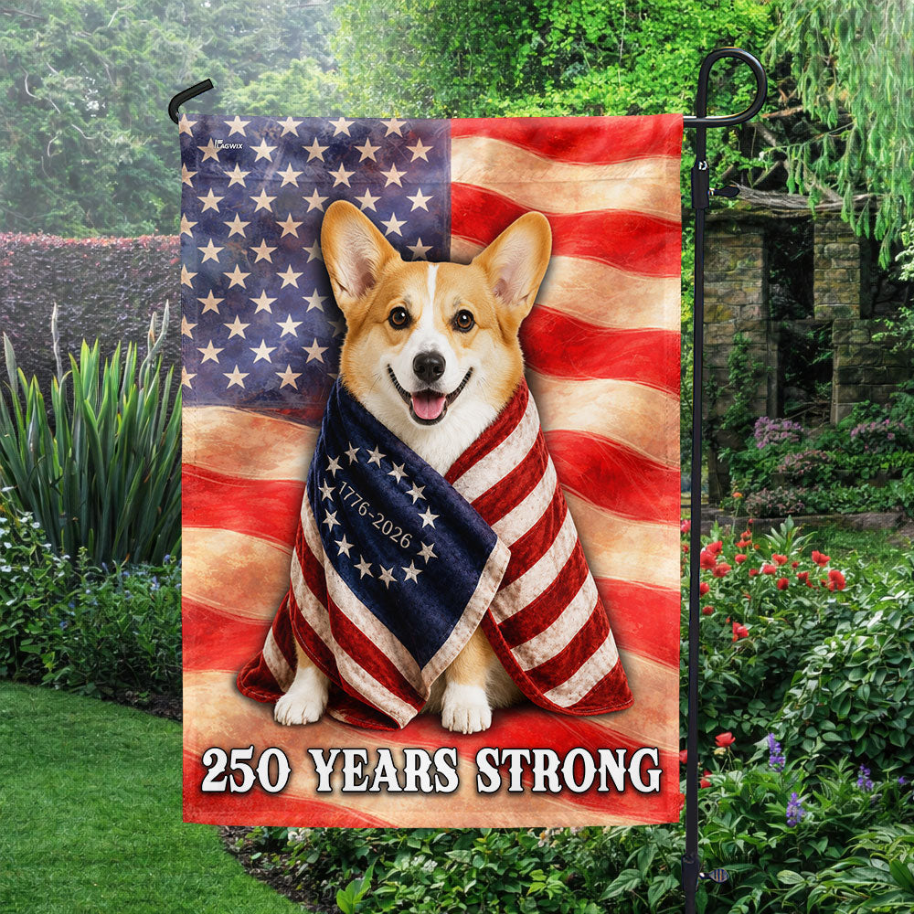 Corgi American Patriot Flag - 250 Years Strong Dog US Flag – Flagwix