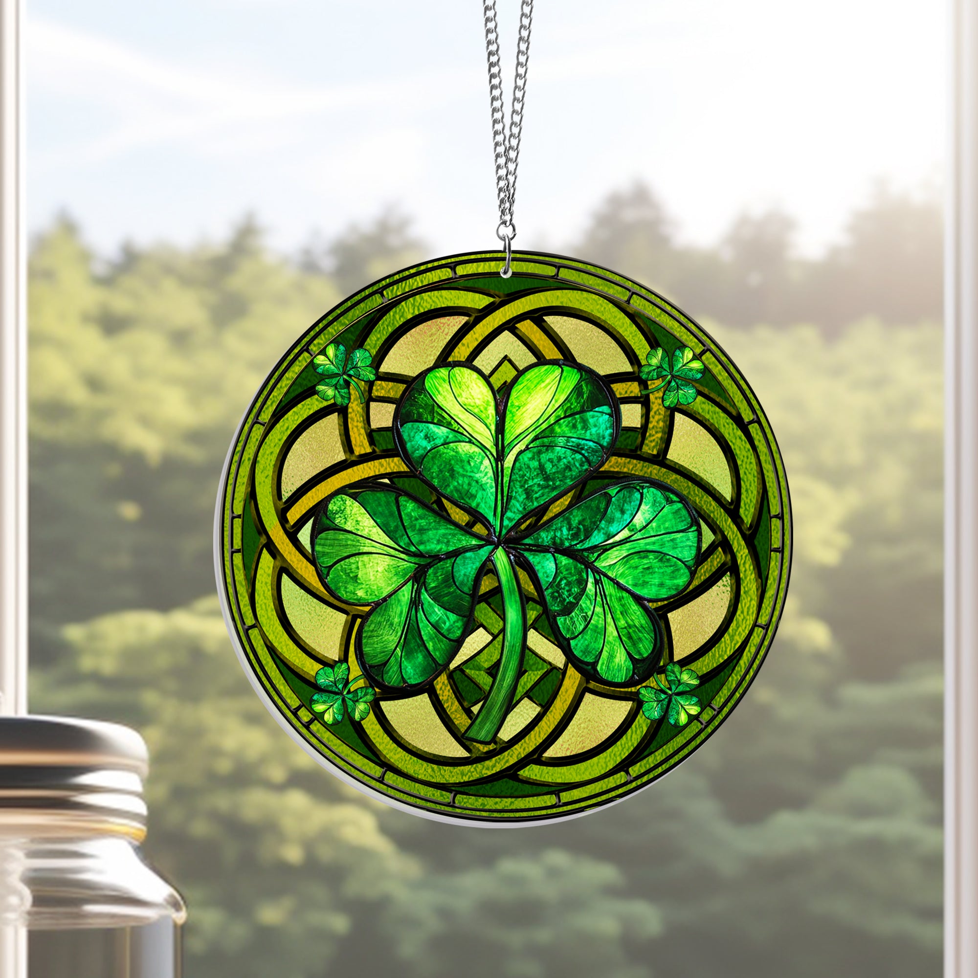 St Patrick’s Day Irish Shamrock Acrylic Suncatcher Hanging Sign – Flagwix