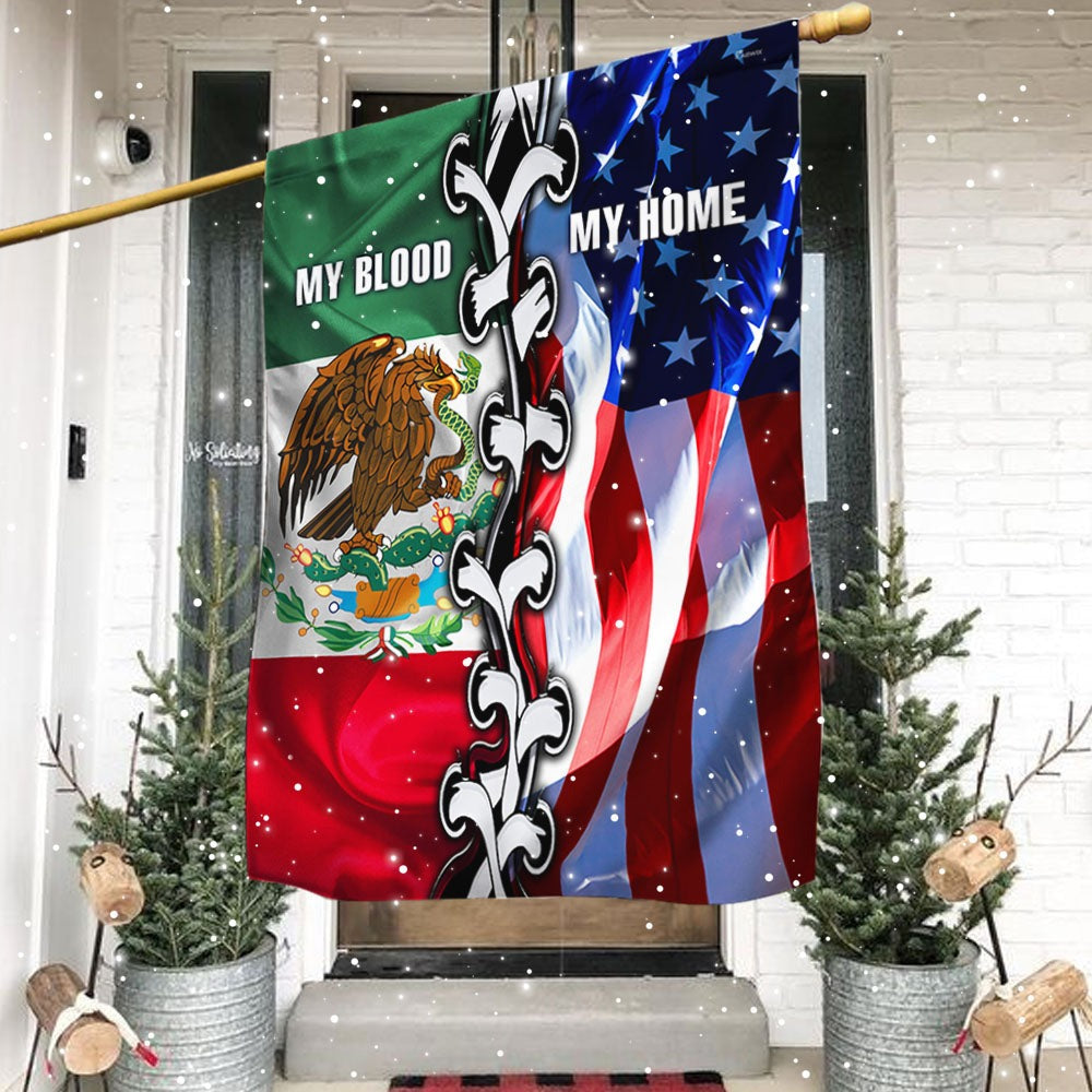 Mexico Mexican American USA Flags – 6x12 Aluminum License Plate Sign