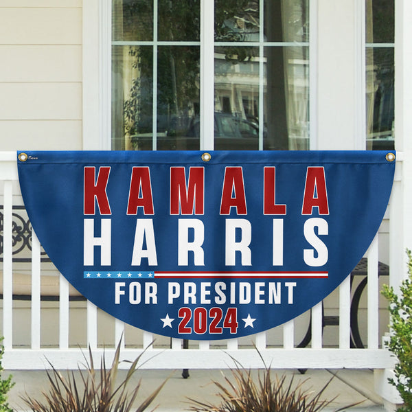 Kamala Harris For President 2024 Non-Pleated Fan Flag