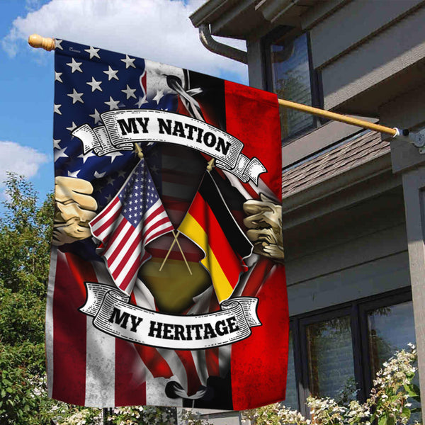 American &amp; German Flag My Nation My Heritage DDH2869Fv1