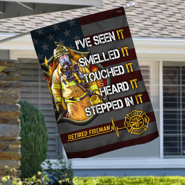 Retired Fireman Flag Heard It Stepped In It MLH1956F