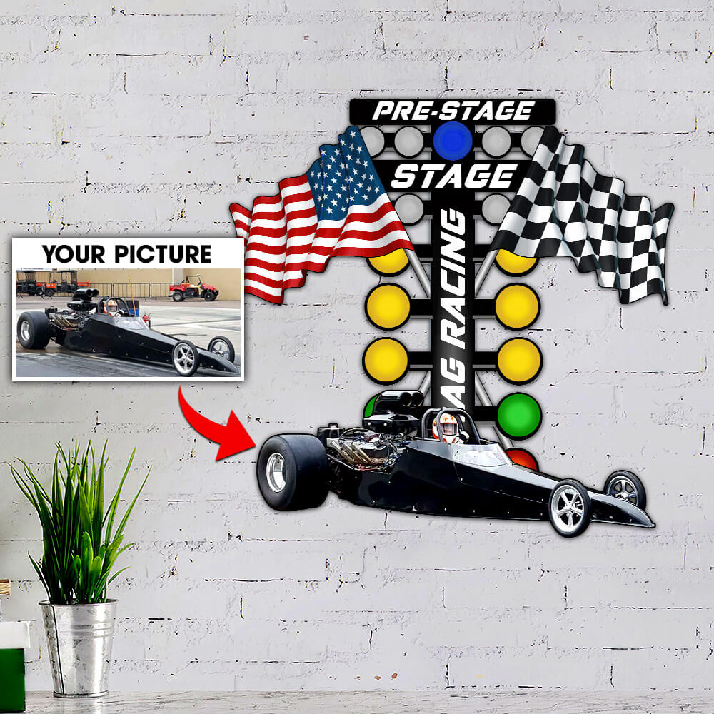 Personalized Race Car Custom Image Drag Racing Metal Sign, Race Car Si ...