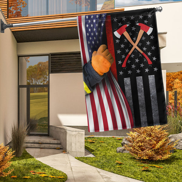 Firefighter Thin Red Line American Flag