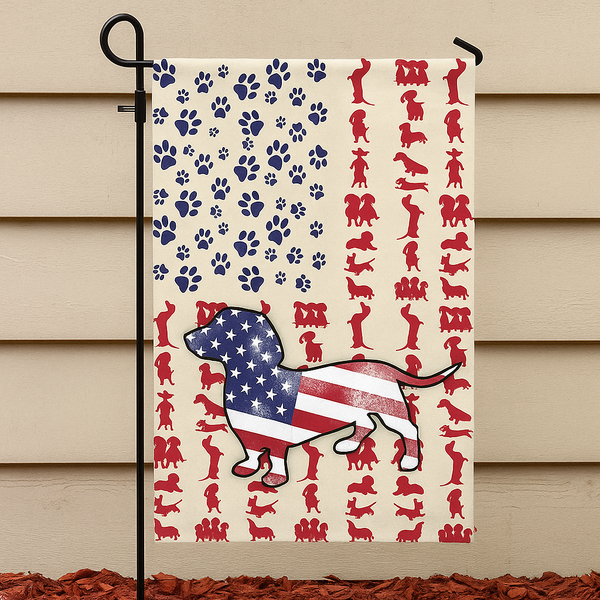 Dog Dachshund American Flag