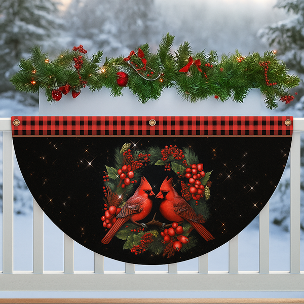 Cardinal Merry Christmas Non-Pleated Fan Flag