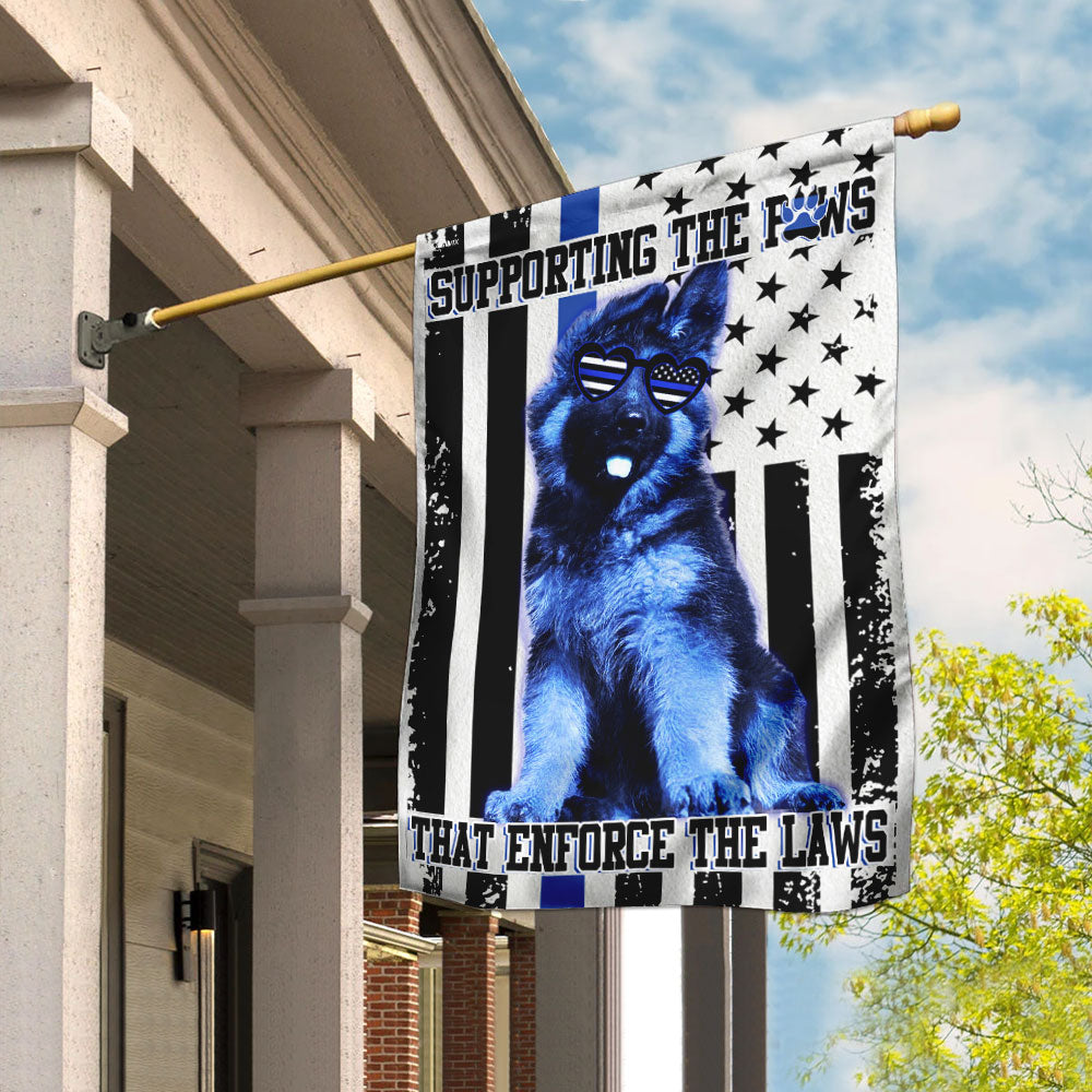 Supporting The Paws That Enforce The Laws Flag – Flagwix