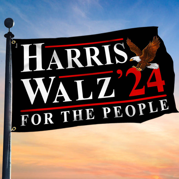 Harris Walz  2024 For The People Grommet Flag