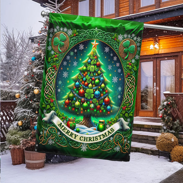 Irish Christmas Celtic Christmas Tree Flag TQN3940F