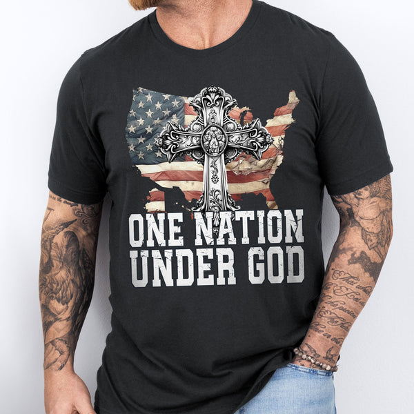 Patriotic Men T-Shirt | American One Nation Under God T-Shirt