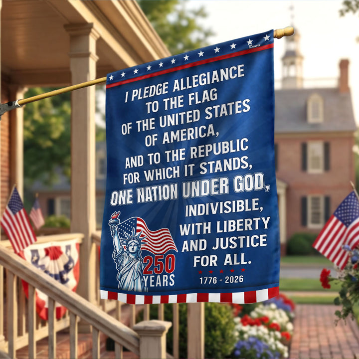 Pledge of Allegiance Garden Flag, One Nation Under God 250 Years 1776 ...