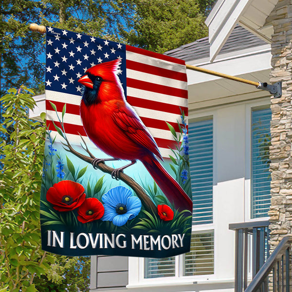 FLAGWIX  Memorial Day Cardinal In Loving Memory Flag