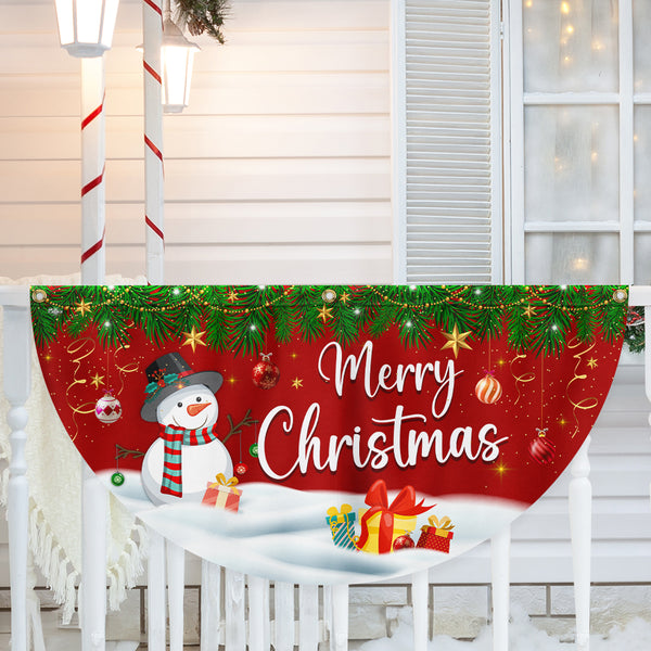 Merry Christmas Snowman Non-Pleated Fan Flag TQN3921FL