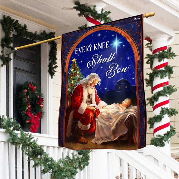 Santa Christmas Flag Every Knee Shall Bow TQN1957F