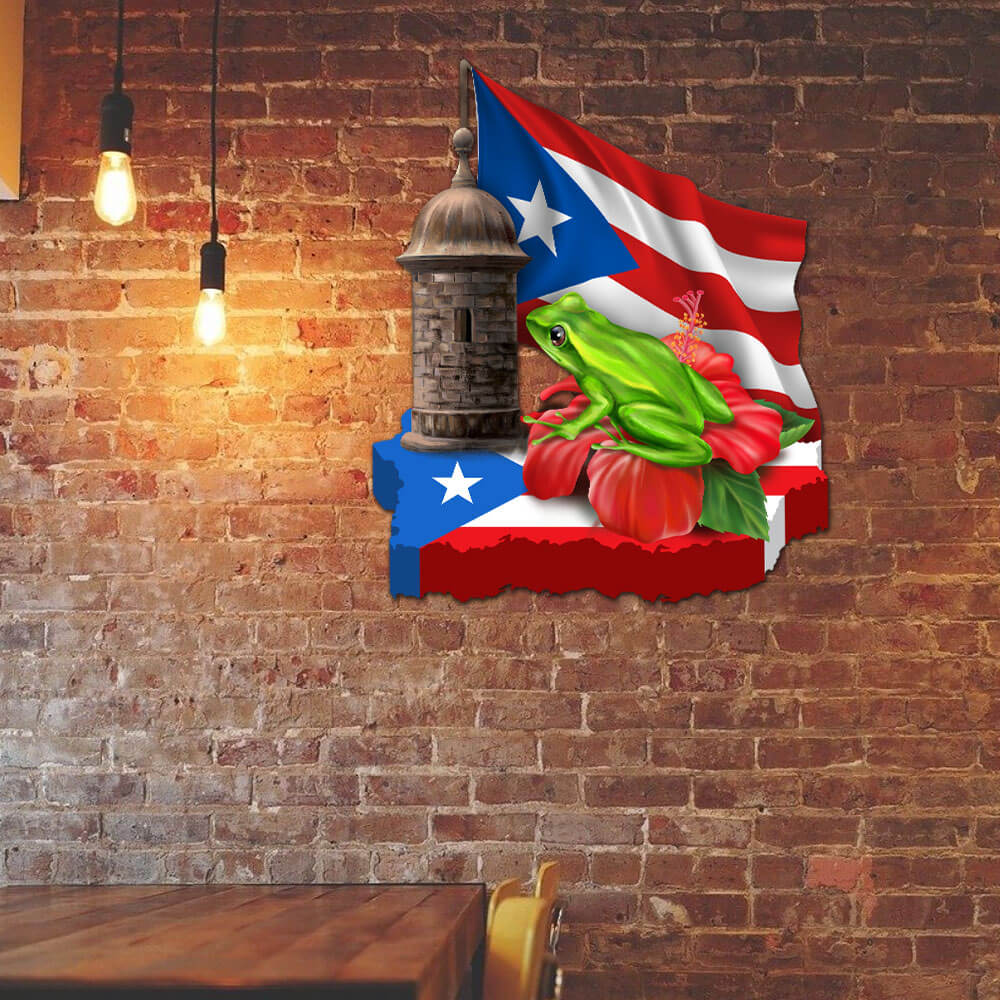 Purto Rico Sign Coqui Frog Puerto Rico Hanging Metal Sign – Flagwix