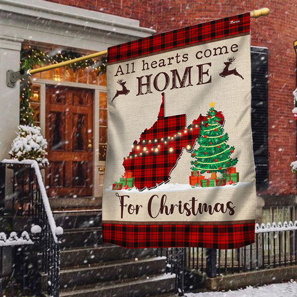 West Virginia Christmas Flag All Hearts Come Home For Christmas TQN1831Fv2