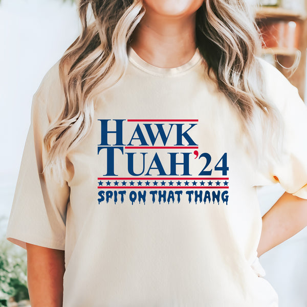 Funny Shirt for Trump, Hawk Tuah’24 Spit On That Thang Hawk Tuah Comfort Color T-Shirt