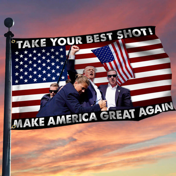 trump shot flag