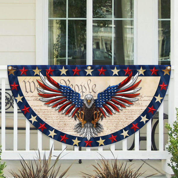 American Flag - We The People Patriotic Eagle Non-Pleated Fan Flag