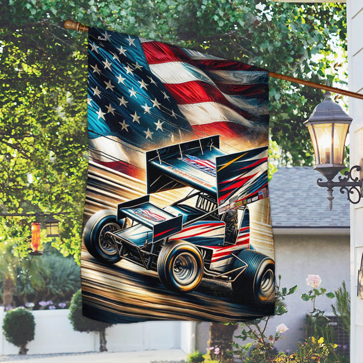 Track House Racing Flags FLAGWIX Dirt Track Racing. Sprint Car Racing Flag – Flagwix