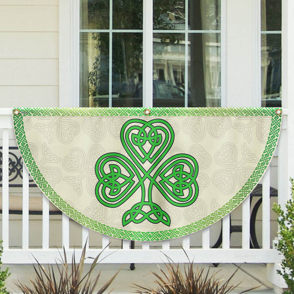 Irish Celtic Shamrock St. Patrick's Day Non-Pleated Fan Flag TQN2609FL