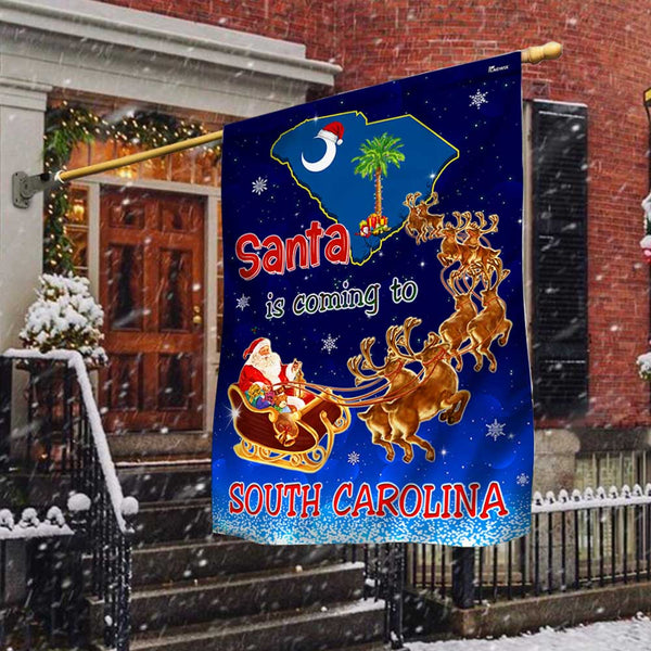 South Carolina Christmas Flag Santa Is Coming To South Carolina TQN1681Fv1