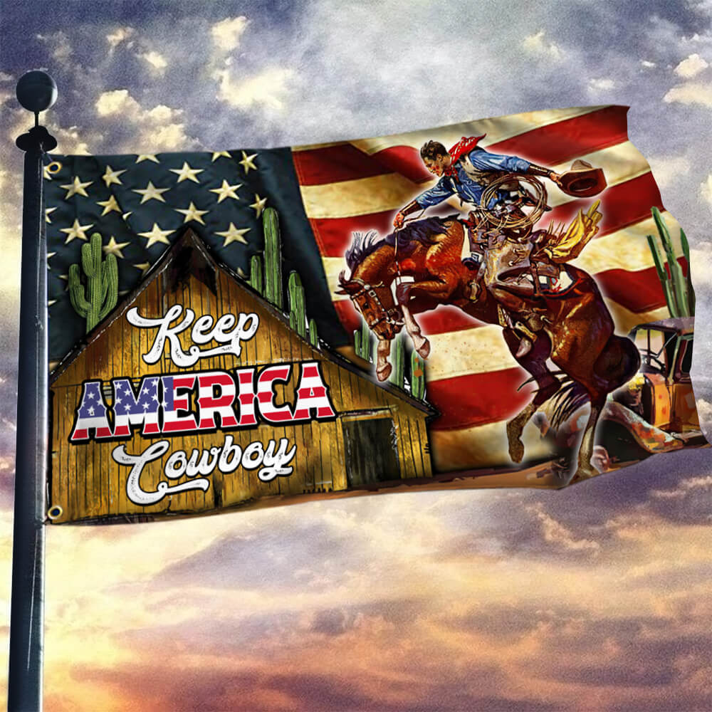 Horse Cowboy America Grommet FLag Color – Flagwix