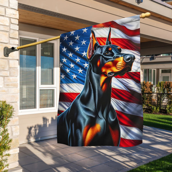 FLAGWIX Doberman Pinscher Dog American Flag