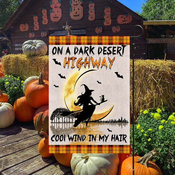 Halloween Witch Flag On A Dark Desert Highway Cool Wind In My Hair