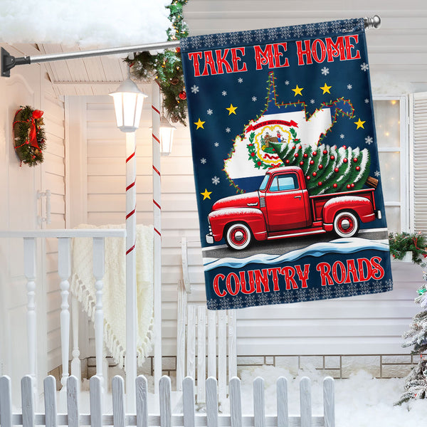 Christmas Take Me Home Country Roads, West Virginia Flag TPT1299F