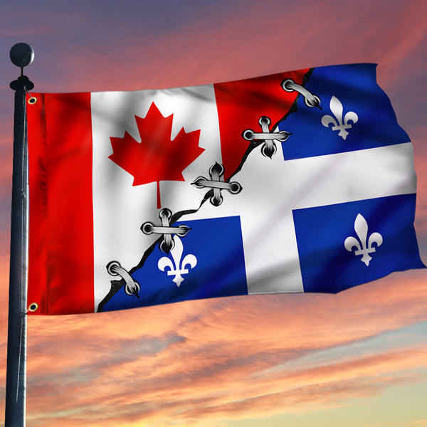Canadian Quebec Grommet Flag QNN196GFv1