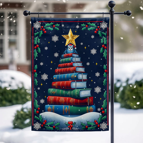 Read Book And Be Merry Christmas Flag