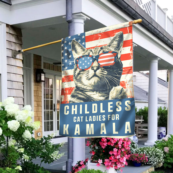 Kamala Harris, Childless Cat Ladies for Kamala American Flag