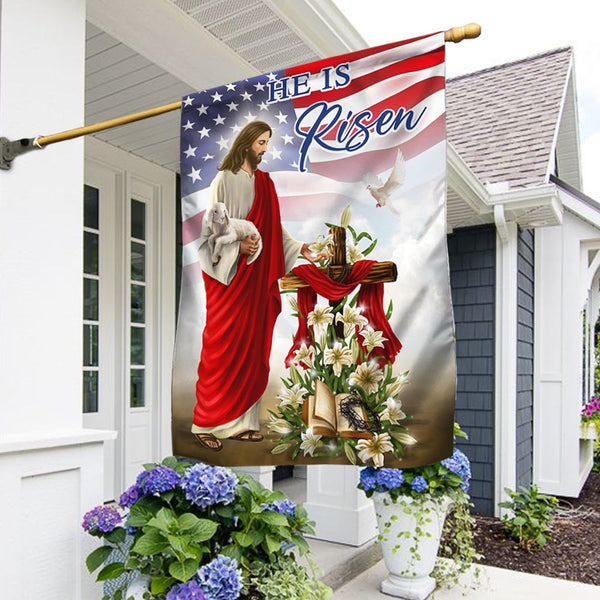 Easter Jesus He Is Risen American Flag MLN924F