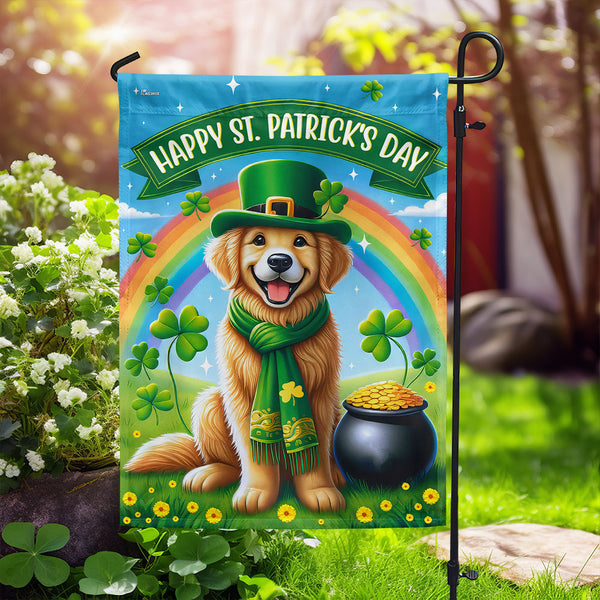 FLAGWIX  Golden Retriever St. Patrick's Day Flag MLN2605F