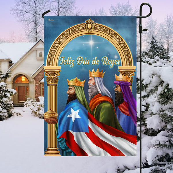 Feliz Día de Reyes Puerto Rico Three Kings Epiphany Flag TQN1942F