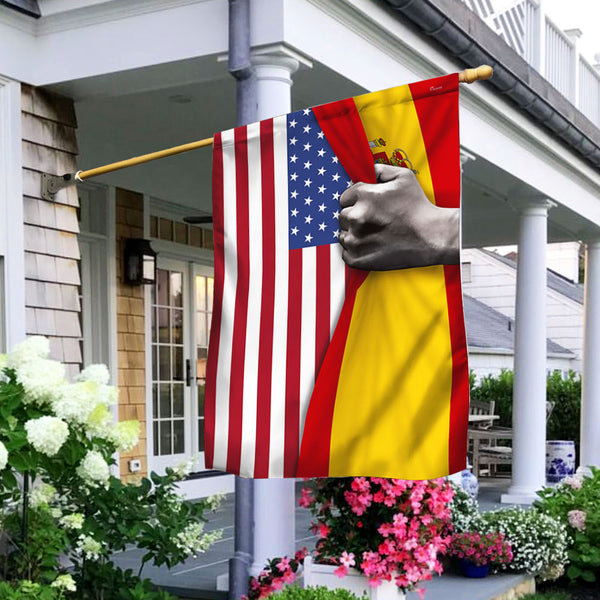 Spanish And American Flag