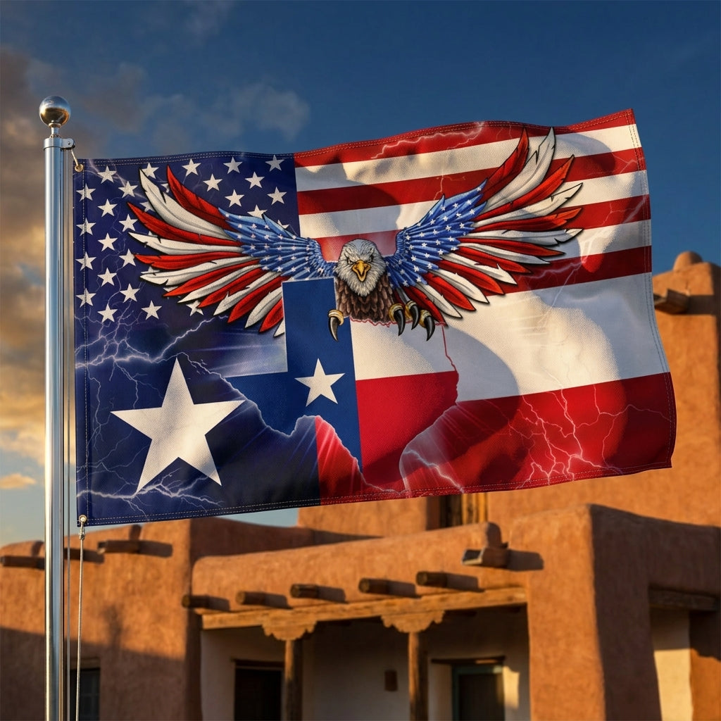 Texas American Eagle Grommet Flag – Flagwix
