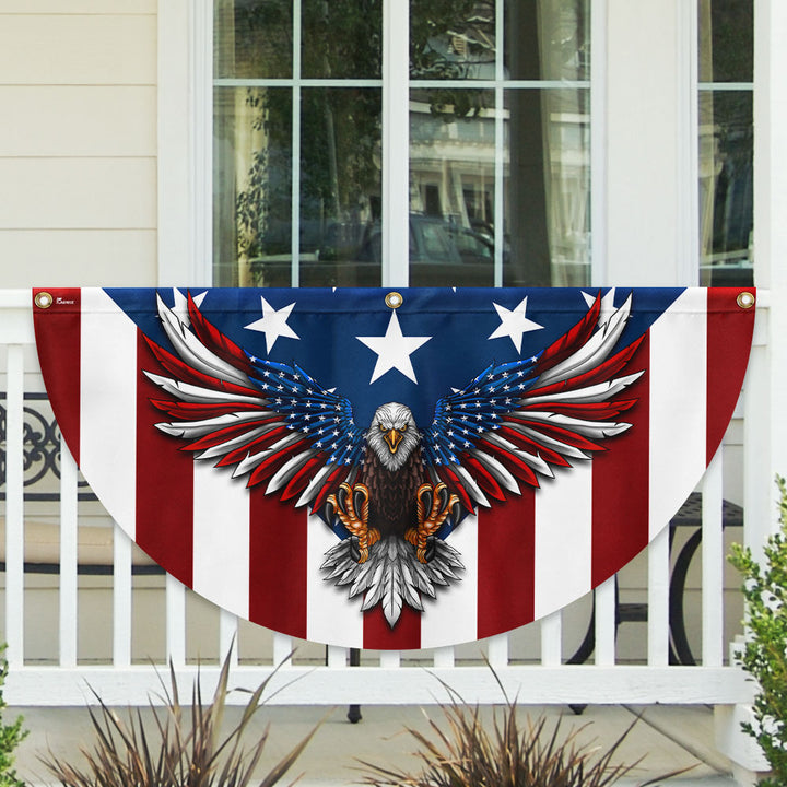 American eagle with American flag