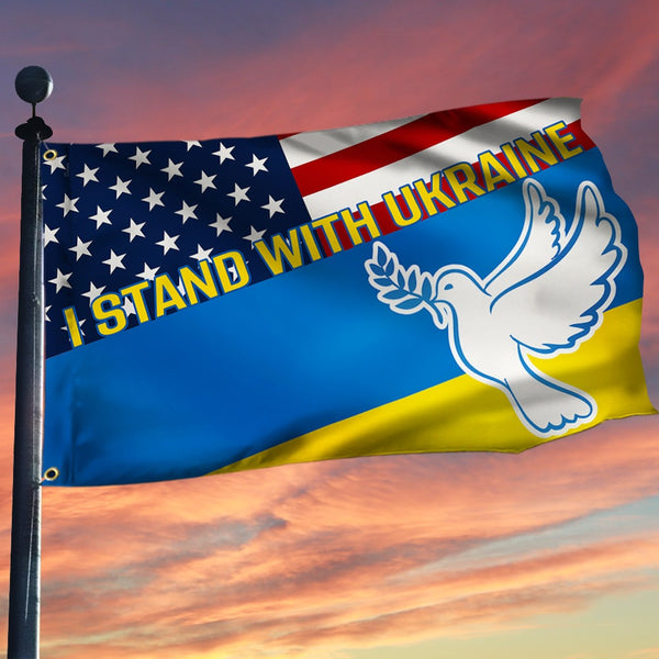 Ukraine Grommet Flag I stand with Ukraine