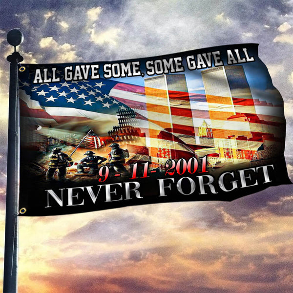 American Grommet Flag With The Twin Towers FLAGWIX  ™ All Gave Some Some Gave All 911 American Grommet Flag