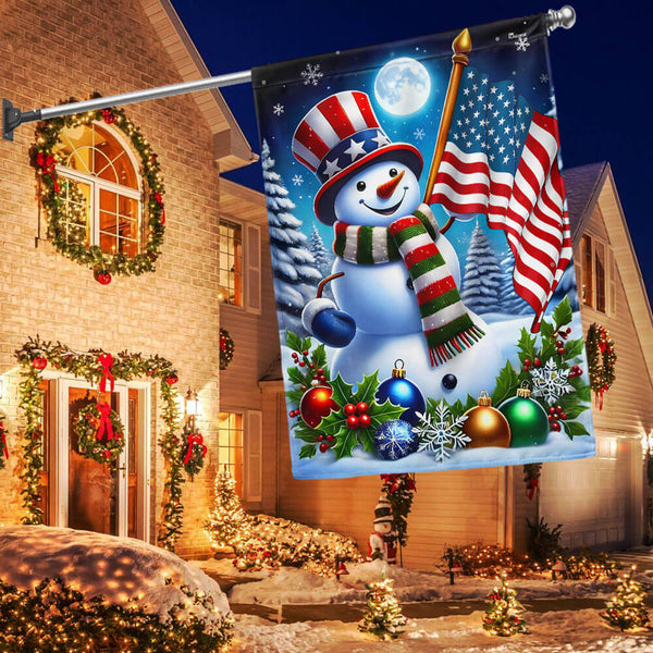Snowman Christmas American Flag MLN4147F