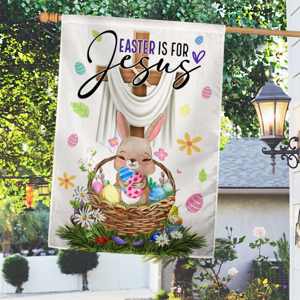 Easter Bunny Easter Christ Jesus Cross Easter Is For Jesus Flag MLN909F