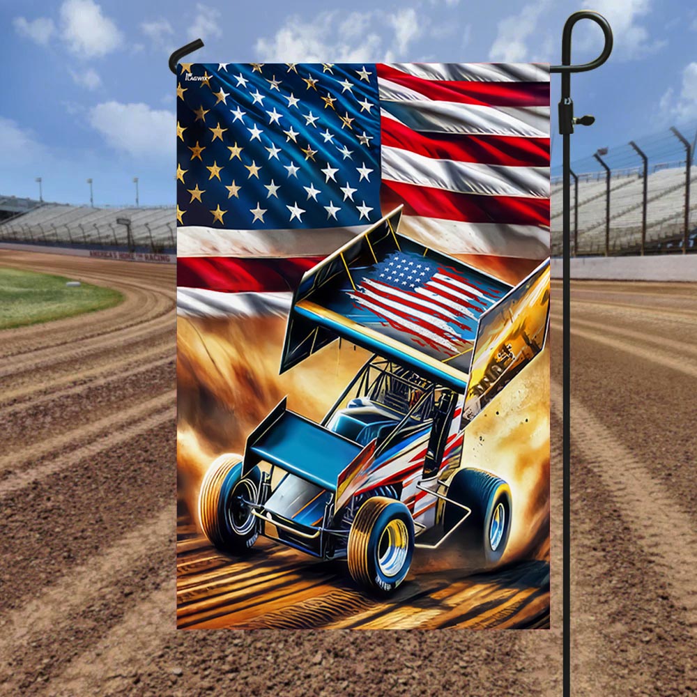 FLAGWIX Sprint Car Racing. Dirt Track Racing American Flag – Flagwix